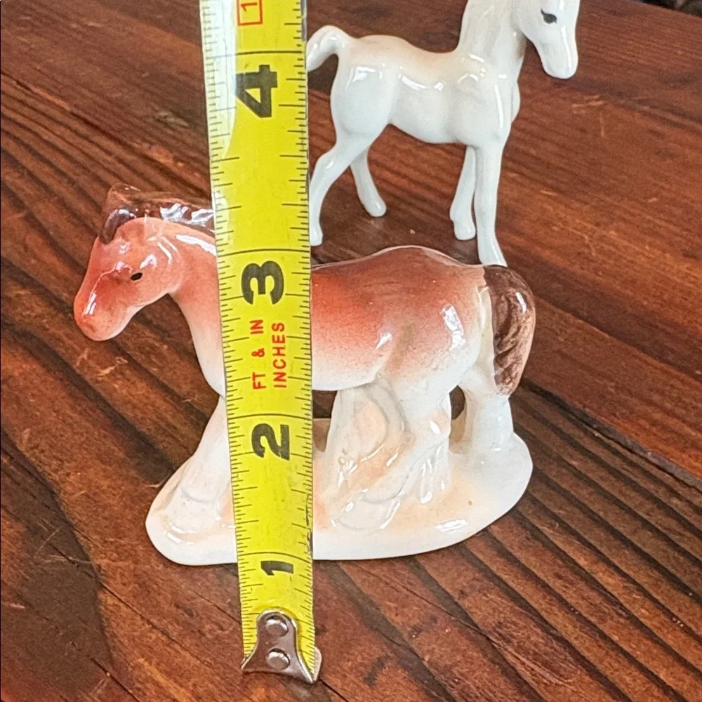 Vintage MCM White and Brown Mini Horse Figurines (2) Japan - Picture 7 of 11